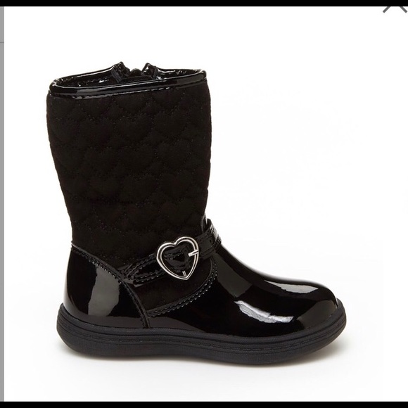 Carter's Bonita Toddler Girls Boots Riding Winter Black Shiny New 5 or 7 - Picture 6 of 11